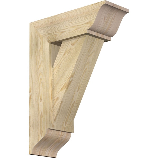 Ekena Millwork Traditional Traditional Rough Sawn Bracket w/ Offset Brace, Douglas Fir, 8"W x 22"D x 30"H BKT0806X22X30TRA01RDF - main